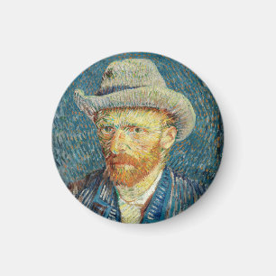 Aimant Autoportrait de Vincent Van Gogh avec chapeau de f