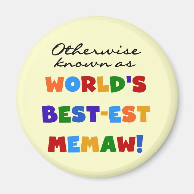 Aimant Autrement connu comme Meilleur-est Memaw du monde (Devant)