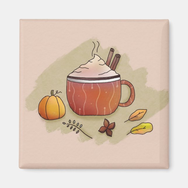 Aimant Autumn Leaves et Pumkin Coffee (Devant)