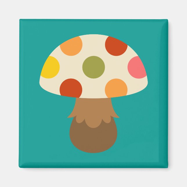 Aimant aux champignons colorés (Devant)