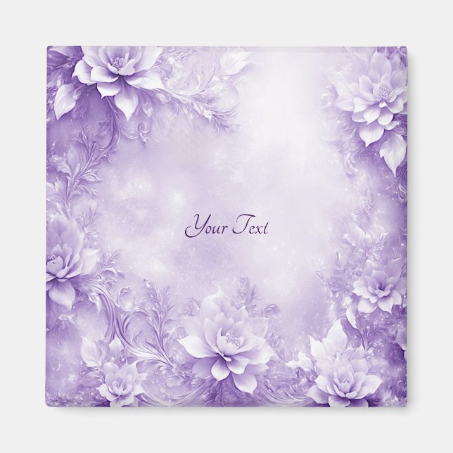 Aimant aux fleurs blanches violettes (Devant)