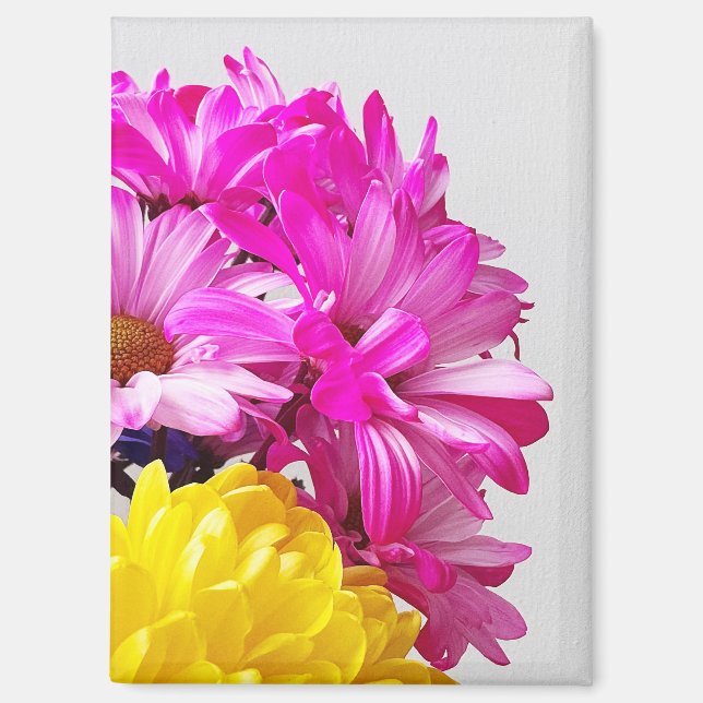 Aimant aux fleurs roses et jaunes - Les Dabs de Ma (Recto)