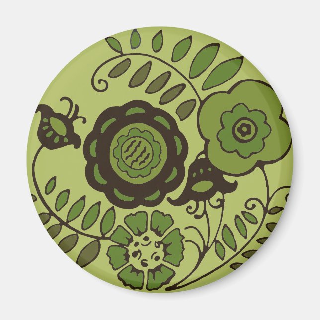 Aimant aux fleurs vertes (Devant)