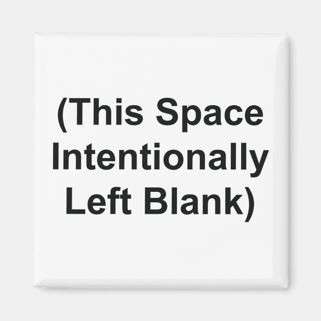 Aimant avec "cet espace volontairement laissé vide (Devant)