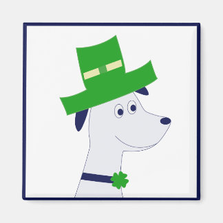 Aimant avec chien et trèfle de la Saint-Patrick