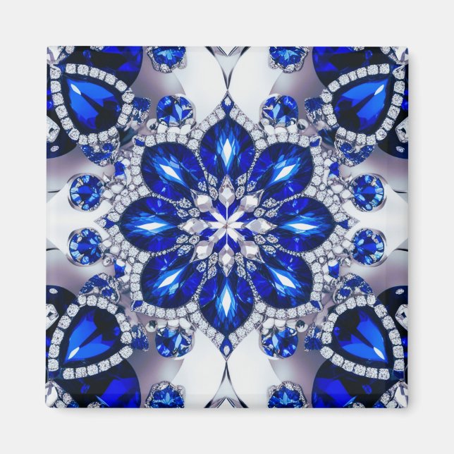 Aimant avec couleur Bleu Blanc Design (Devant)
