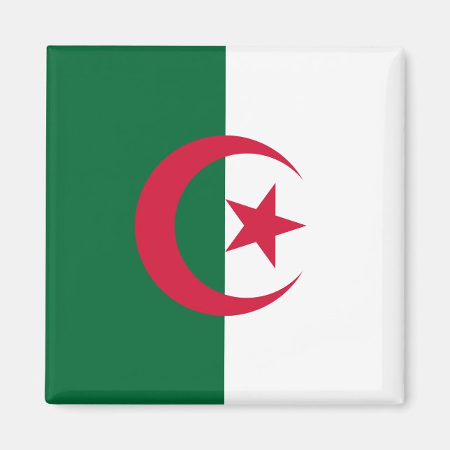 Aimant avec Drapeau d'Algérie (Devant)