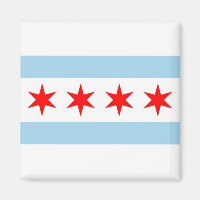 Aimant avec Drapeau de Chicago, Illinois State - U