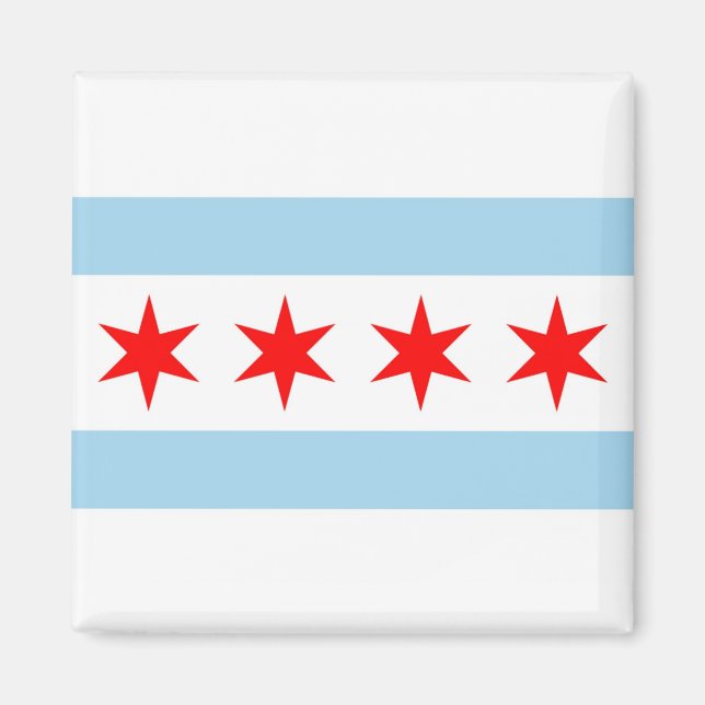 Aimant avec Drapeau de Chicago, Illinois State - U (Devant)
