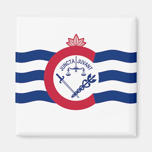 Aimant avec Drapeau de Cincinnati, Ohio, USA (Devant)