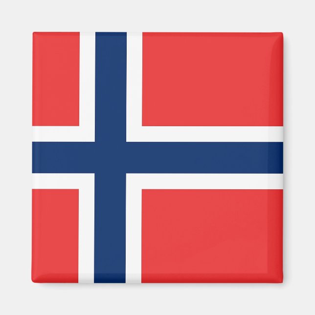 Aimant avec drapeau de la Norvège (Devant)