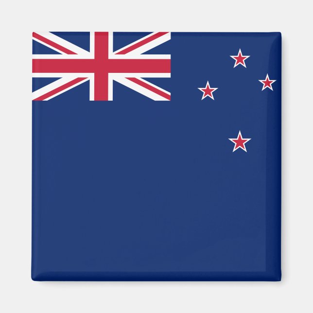 Aimant avec drapeau de la Nouvelle-Zélande (Devant)