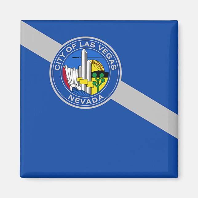 Aimant avec Drapeau de Las Vegas City, USA (Devant)
