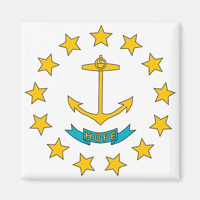 Aimant avec Drapeau de l'Etat de Rhode Island - US (Devant)