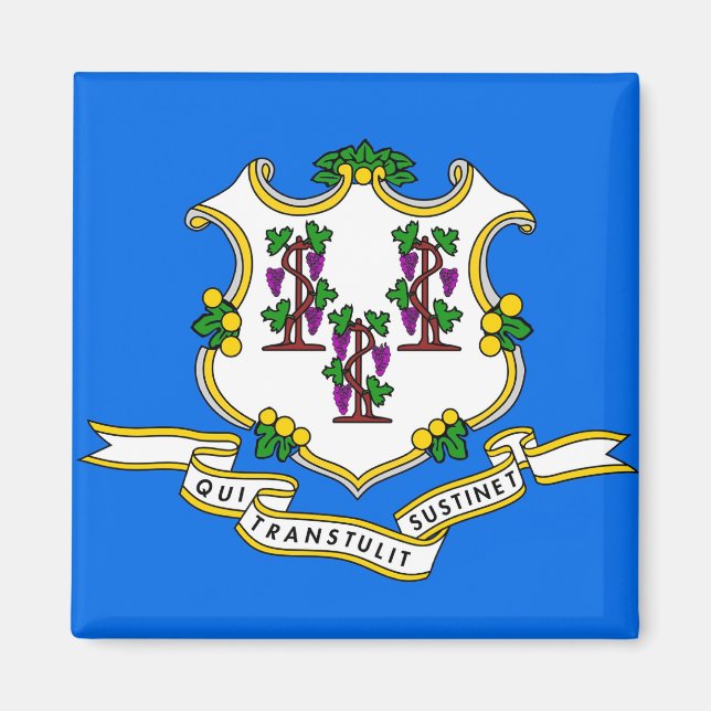 Aimant avec drapeau de l'État du Connecticut - Éta (Devant)