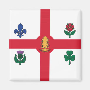 Aimant avec drapeau de Montréal, Canada