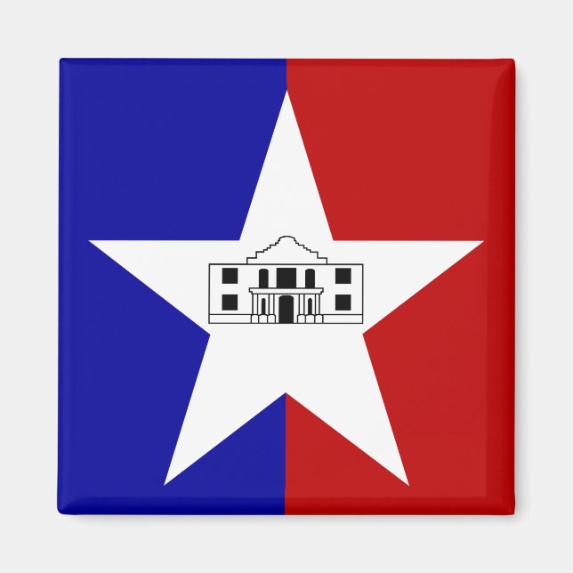 Aimant avec Drapeau de San Antonio, Texas, USA (Devant)
