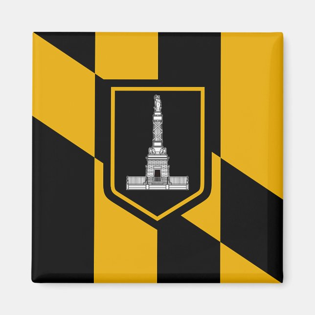Aimant avec Drapeau du Baltimore, Maryland, USA (Devant)