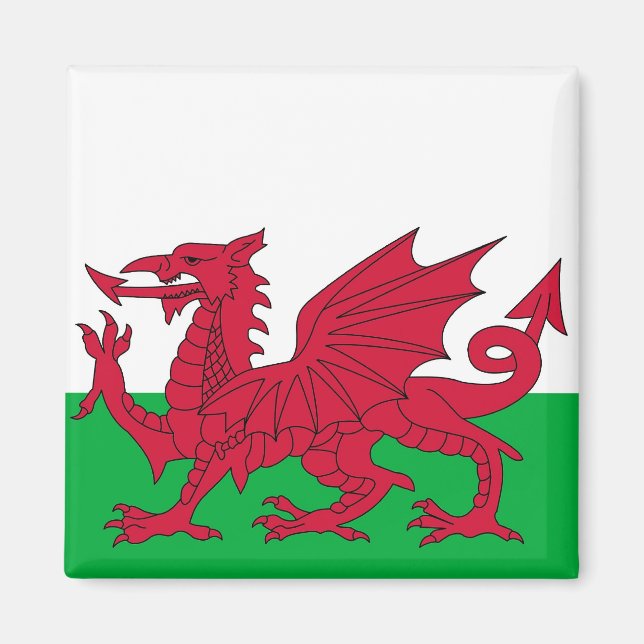 Aimant avec drapeau du Pays de Galles (Devant)