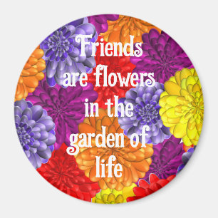 Aimant avec fleurs pour amis