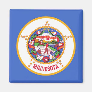 Aimant avec le drapeau de l'État du Minnesota - Ét