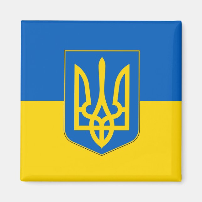 Aimant avec le drapeau de l'Ukraine (Devant)