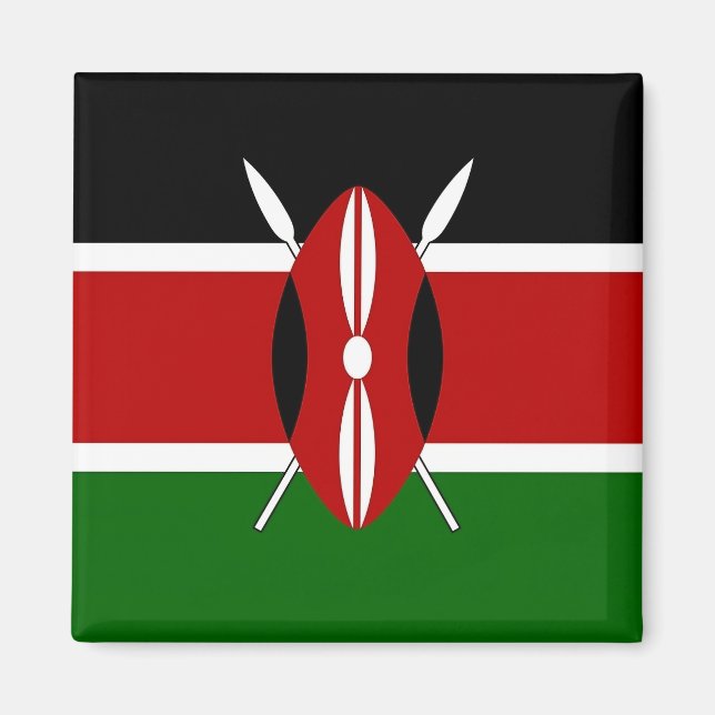 Aimant avec le drapeau du Kenya (Devant)