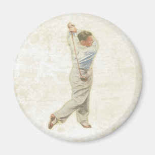 Aimant avec le joueur de golf vintage