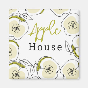 Aimant avec une pomme motif dessinée.