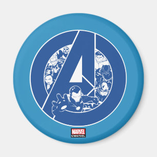 Aimant Avengers Classiques logo Avengers Outlines In