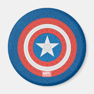 Aimant Avengers   Floral Captain America Logo