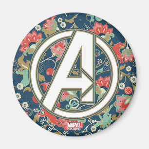 Aimant Avengers Floral Paisley Logo des Avengers