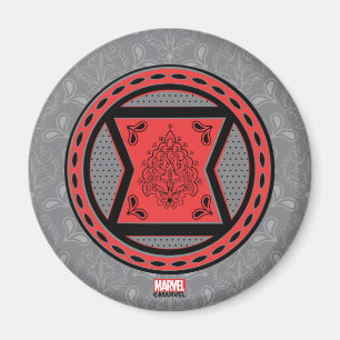 Aimant Avengers   Rouge et noir paisley Logo Black Widow