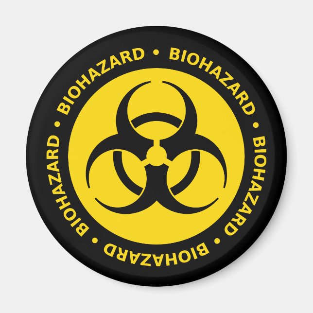 Aimant Avertissement de risque biologique (Devant)