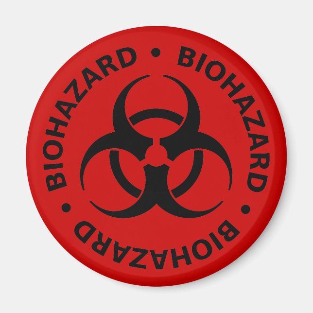 Aimant Avertissement de risque biologique (Devant)