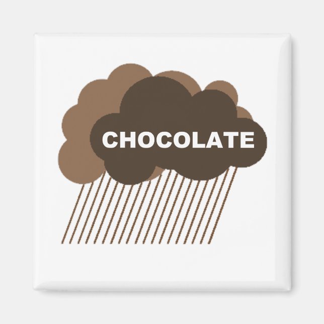 Aimant Avertissement : Pluie de chocolat (Devant)