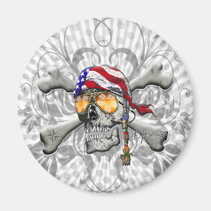 Aimant Aviron et os américains de pirate