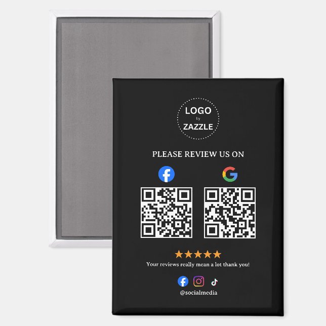 Aimant Avis social professionnel avec code Qr (Recto/Verso)