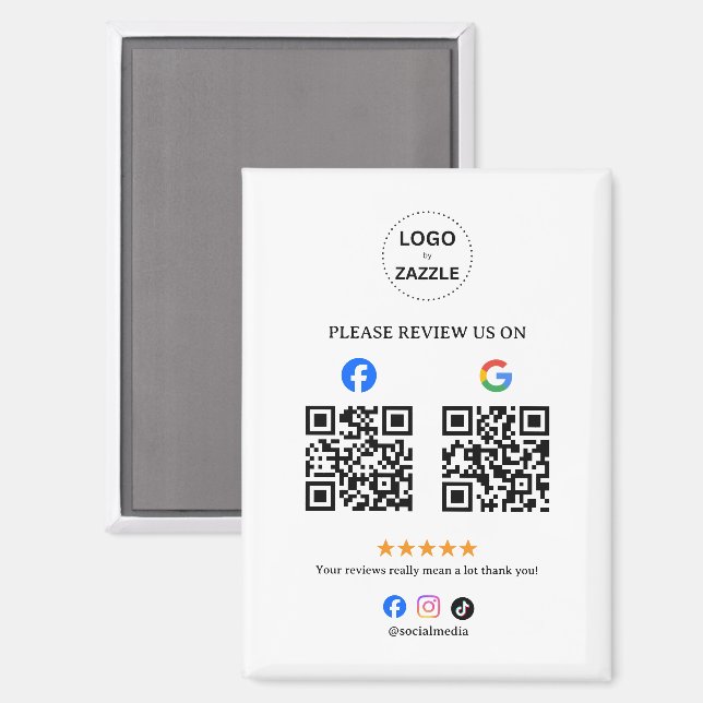 Aimant Avis social professionnel avec code Qr (Recto/Verso)