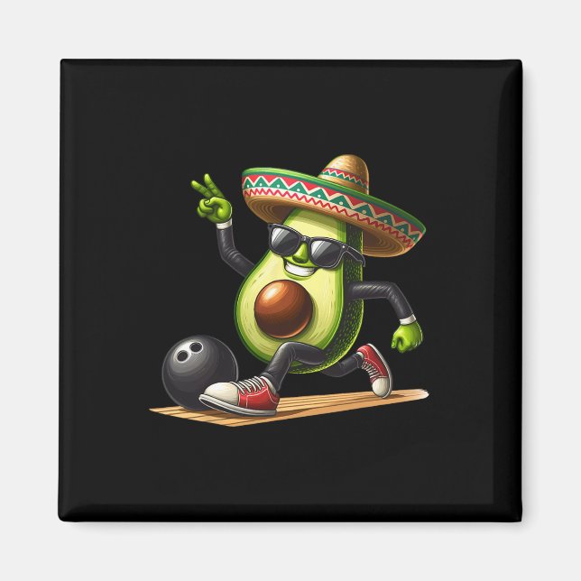 Aimant Avocado montrant des compétences de bowling Cinco  (Devant)