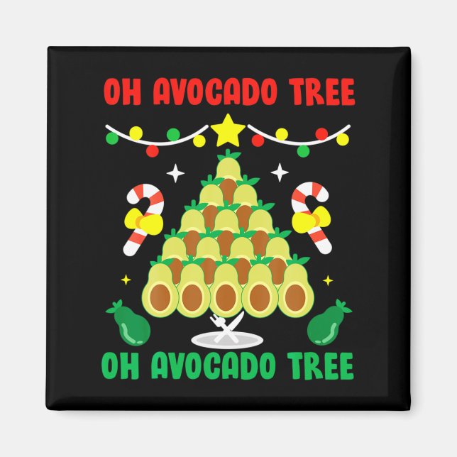 Aimant Avocado Tree Funny Food Vegan Christmas Gift  (Devant)
