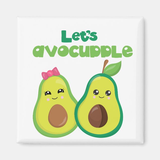 Aimant Avocuddle Avocado Cute Love Couplet (Devant)