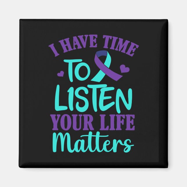 Aimant Avoir le temps d'écouter le cadeau de sensibilisat (Devant)