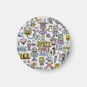 Aimant Avril Fools : Jeu de Doodles Colorés.