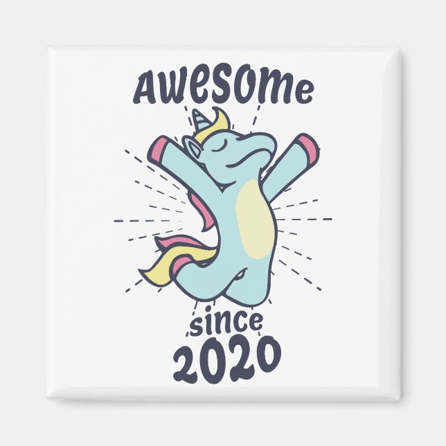 Aimant Awesome depuis 2020 - Anniversaire de enfant Unico (Devant)