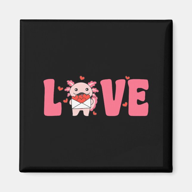 Aimant Axolotl Animals With Hearts Love Premium Tri-blend (Devant)