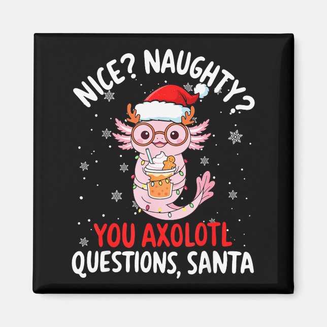 Aimant Axolotl Santa Hat Axolotl Questions Christmas Boys (Devant)