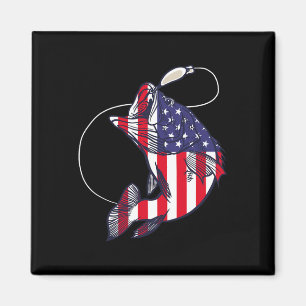 Aimant B Pêche Poisson Drapeau Américain Patriotique Quat