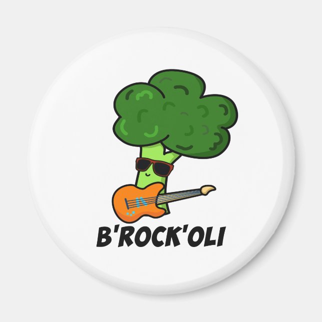 Aimant B-Rock-Oli Funny Rocker Broccoli Pun (Devant)
