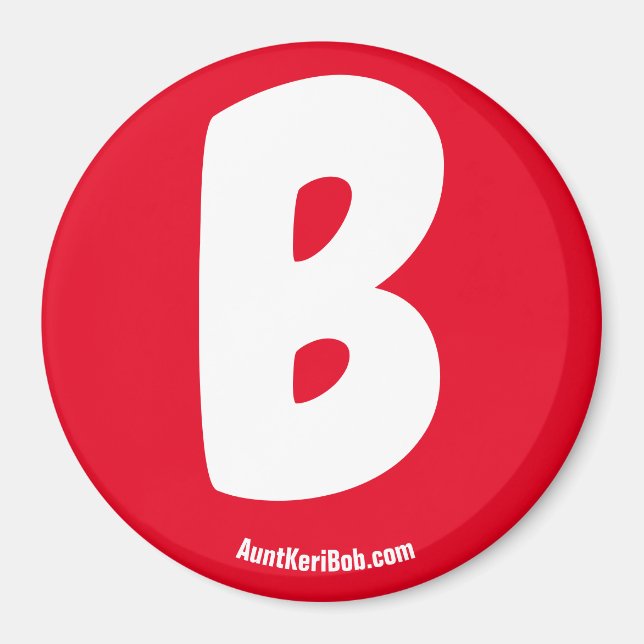 Aimant B Rouge Réfrigérateur magnétique (Devant)